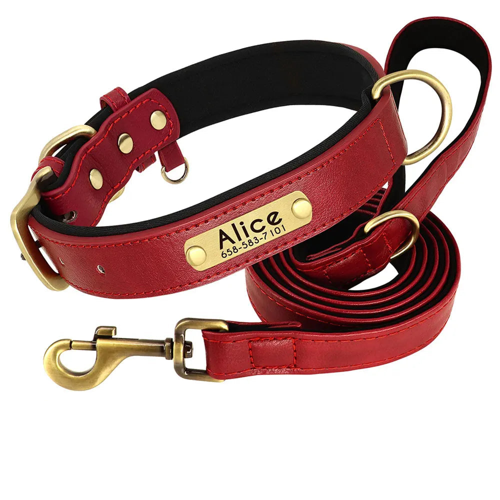 Collar de Cuero PU Acolchado Personalizado