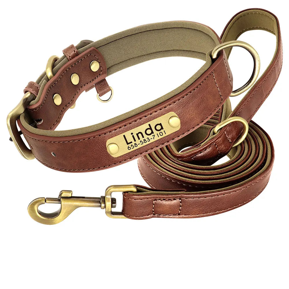 Collar de Cuero PU Acolchado Personalizado