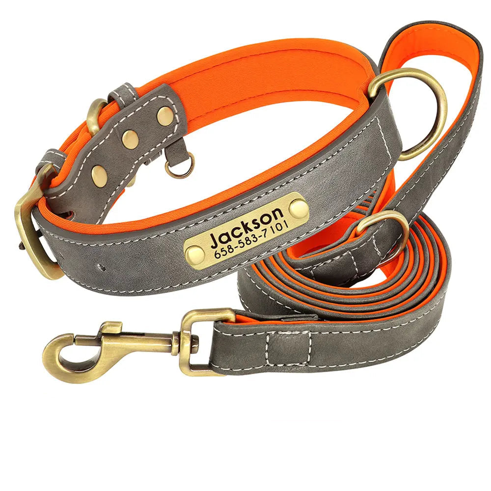 Collar de Cuero PU Acolchado Personalizado