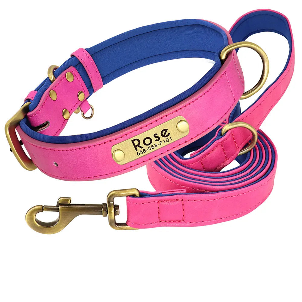 Collar de Cuero PU Acolchado Personalizado