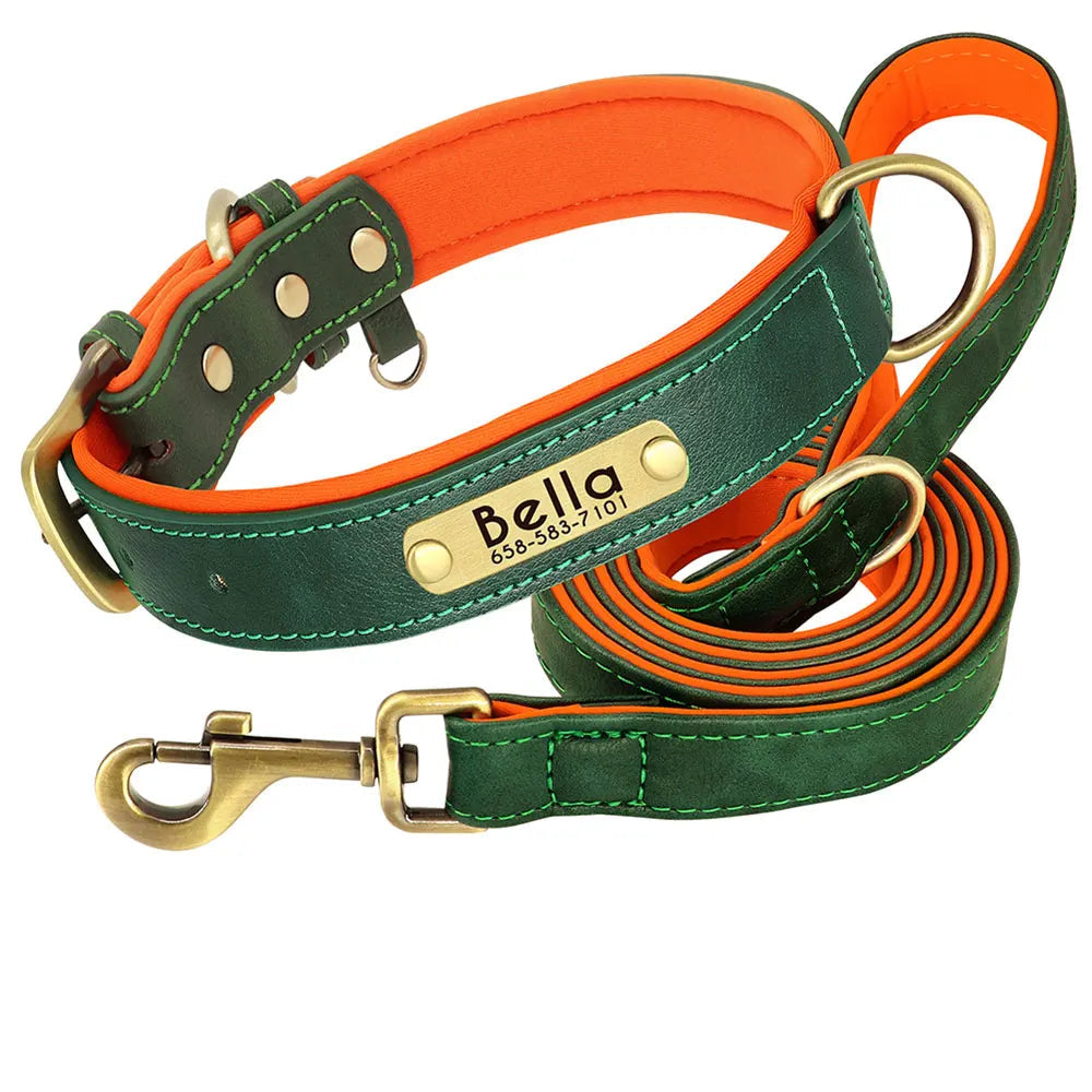 Collar de Cuero PU Acolchado Personalizado