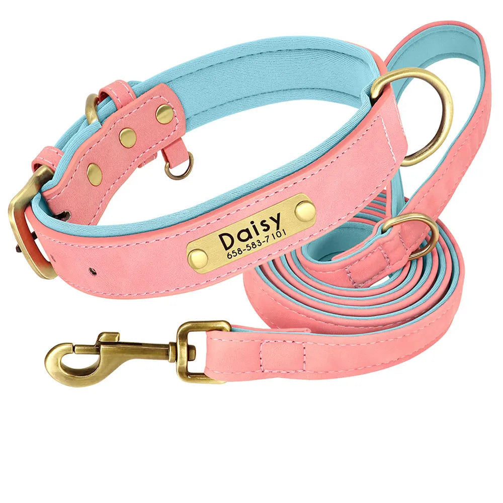 Collar de Cuero PU Acolchado Personalizado